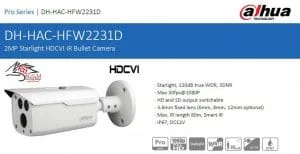 دوربین مداربسته آنالوگ مدل DH-HAC-HFW2231DP