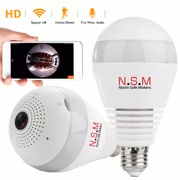 دوربین مداربسته لامپی برند NSM | دوربین لامپی V380